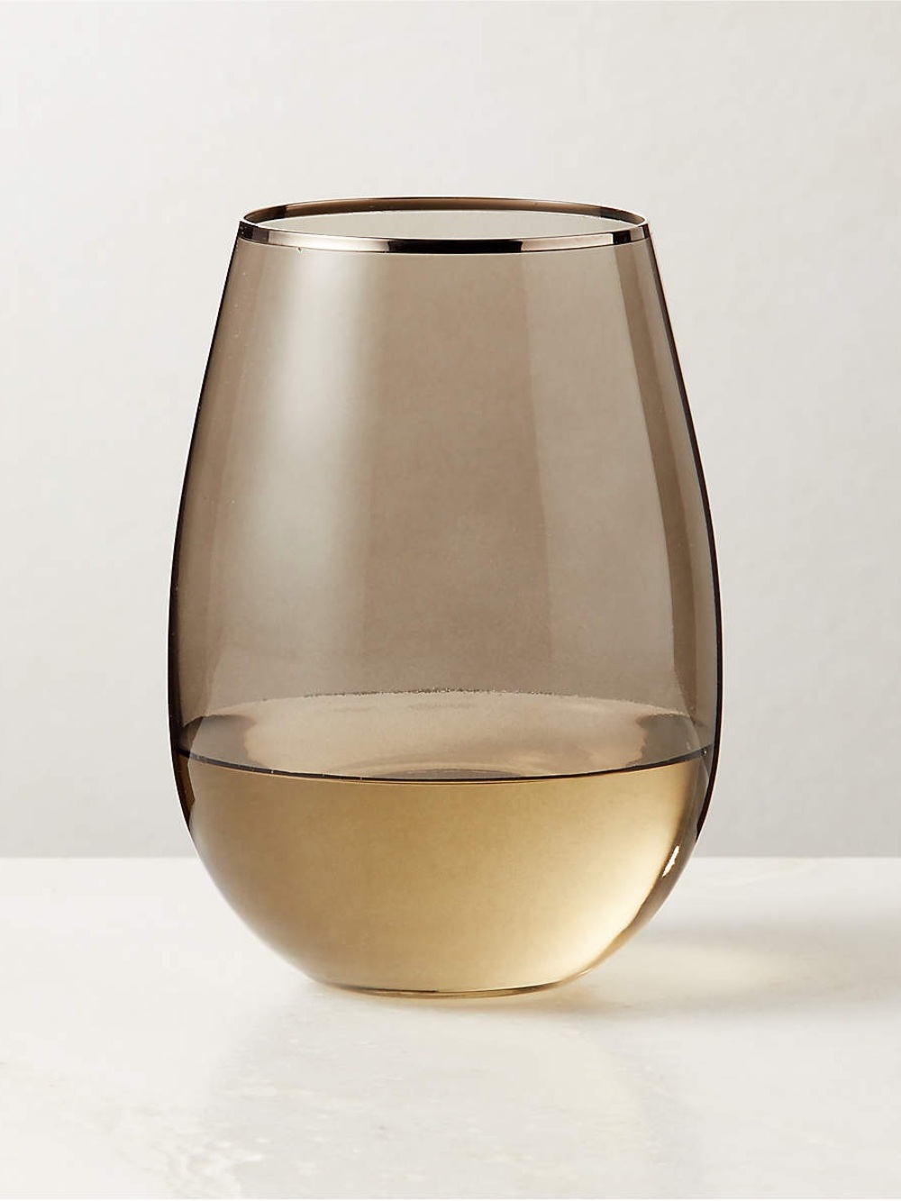 CB2 True Smoked Stemless Wine Glass